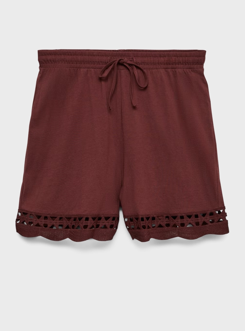 Vero Moda Gabby High Waist Shorts - Bordeaux