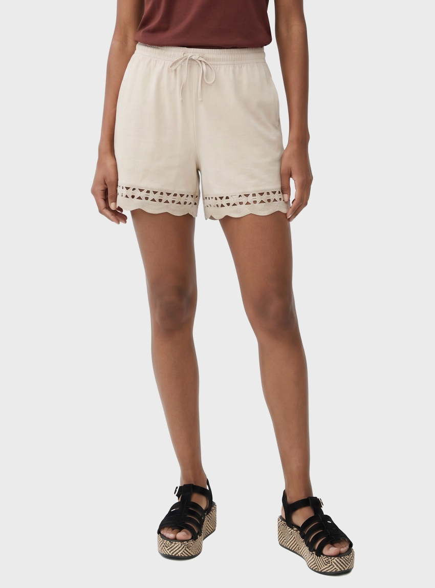 Vero Moda Gabby High Waist Shorts - Light Beige