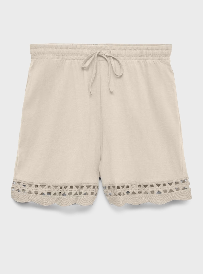 Vero Moda Gabby High Waist Shorts - Light Beige