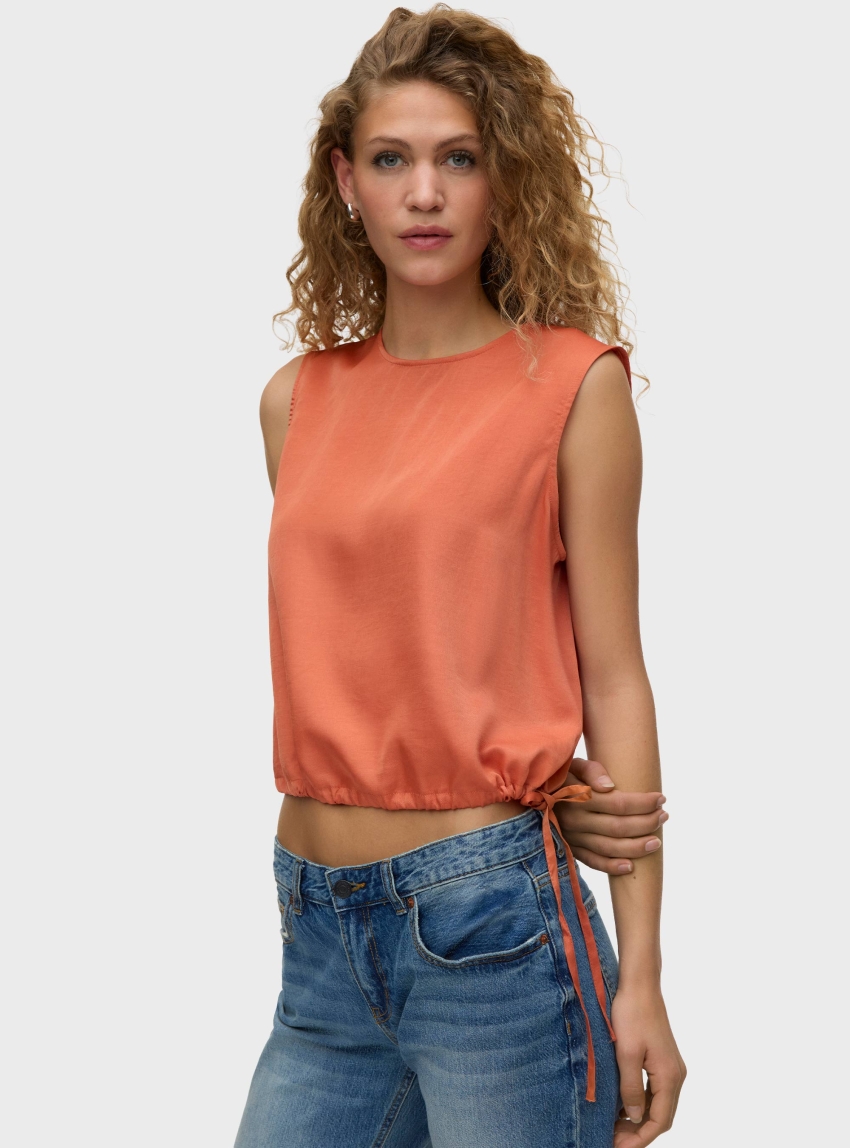 Vero Moda Mira Sleeveless Short Top - Light Coral