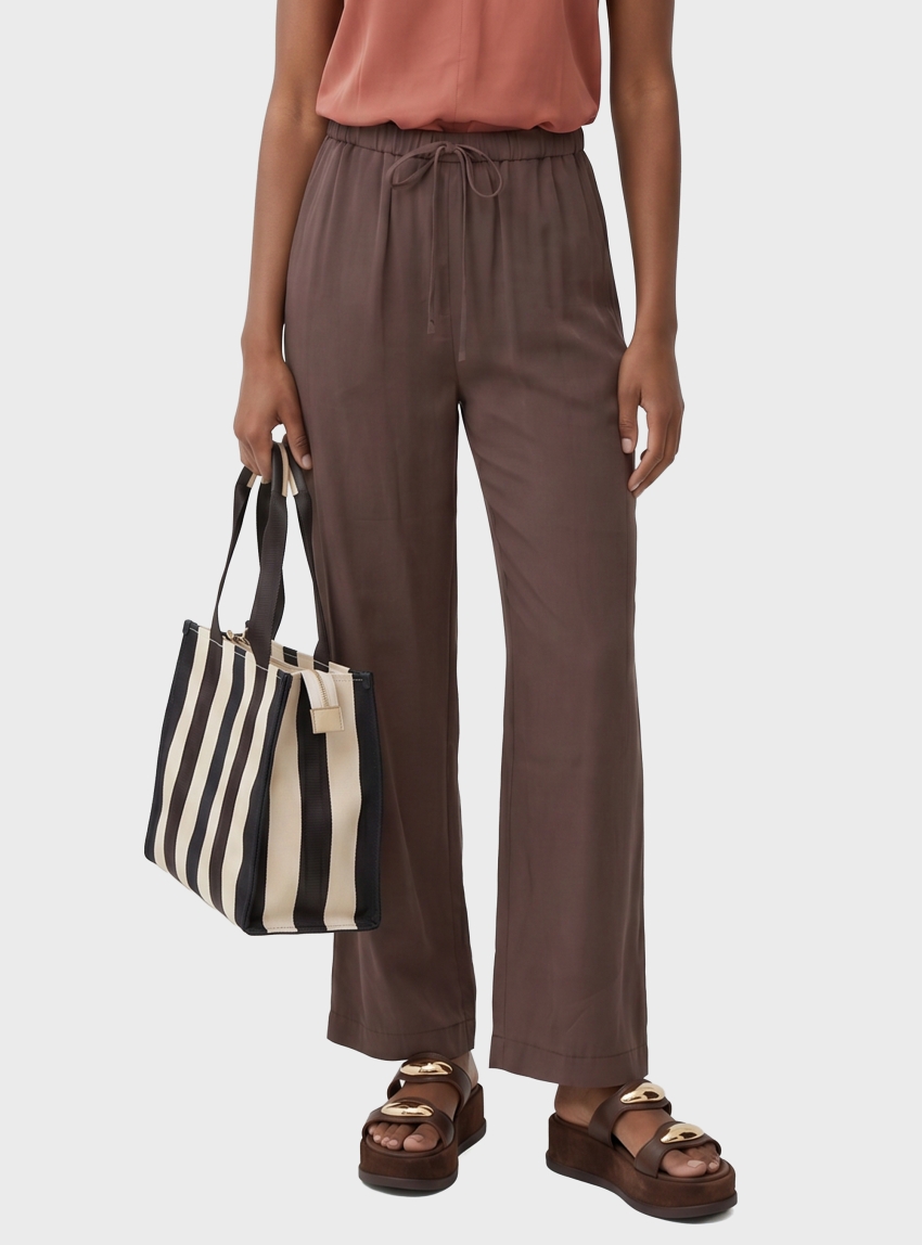 Only Madeli Oaklyn Long Pull Up Pants - Light Brown