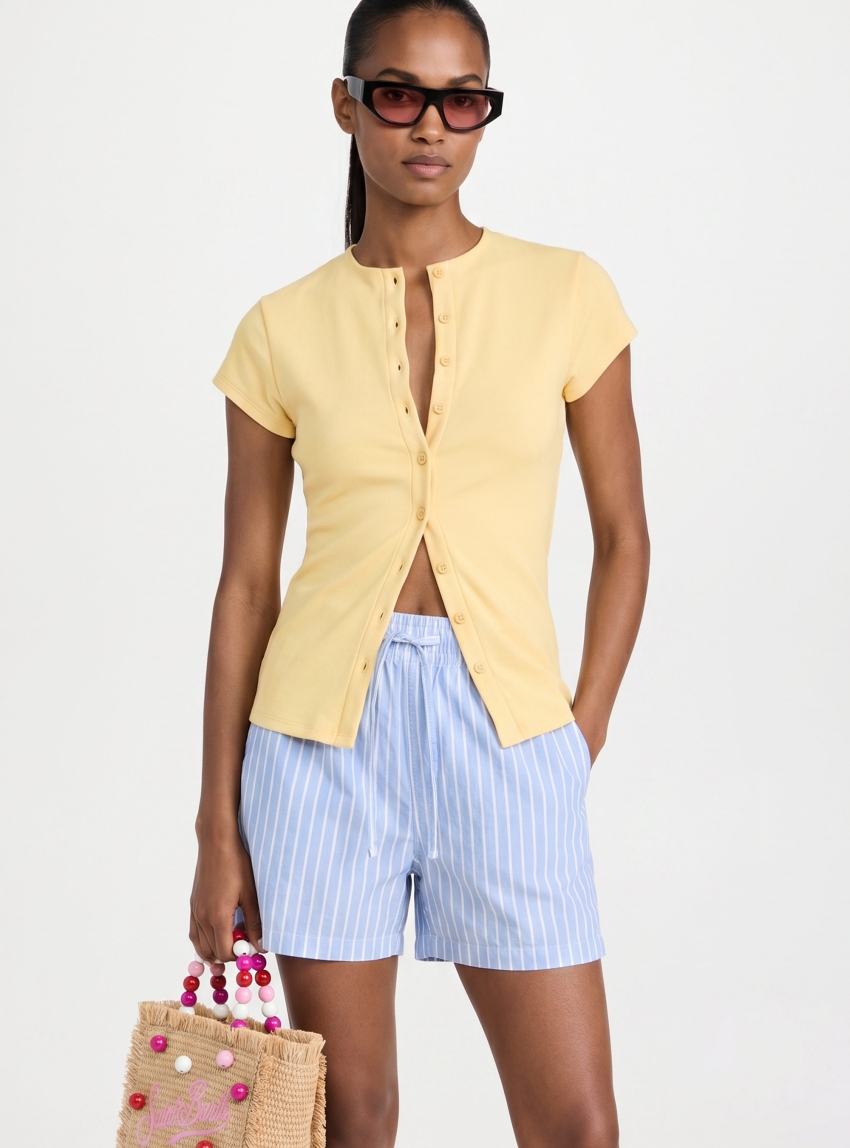 JJXX Mya Stretch Cap Tee - Yellow