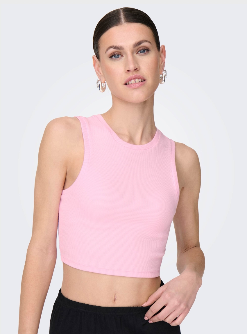 Only Vilma Cropped Tank Top - Pink