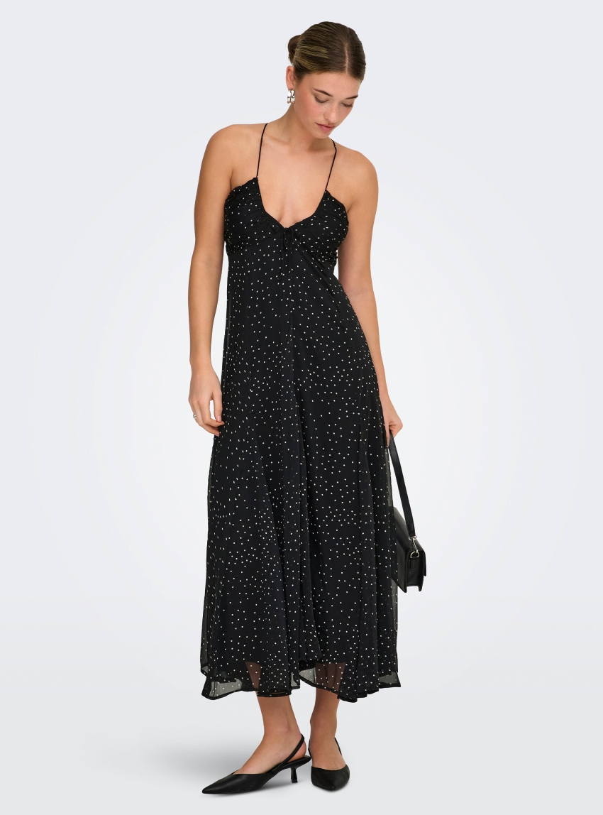 Only Elle Long Strap Dress - Black