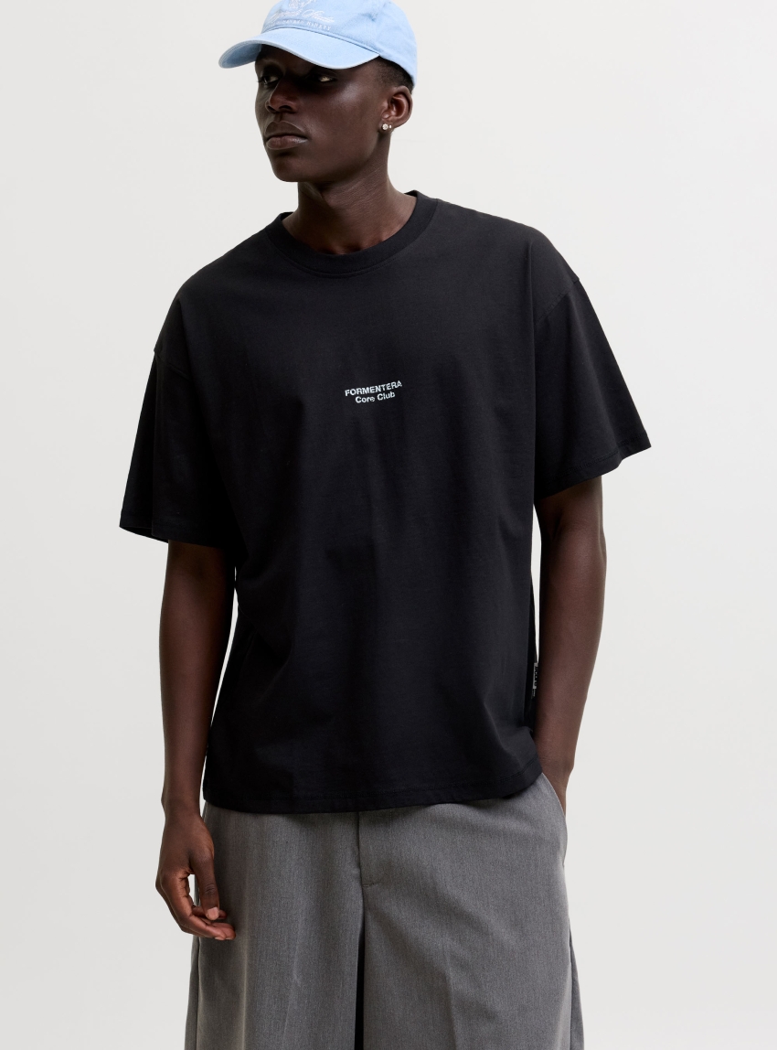 Jack & Jones Jcosolana Checkered Back Tee - Black