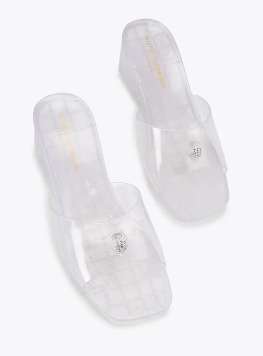 Kurt Geiger Maddison Wedge Mule - Transparent