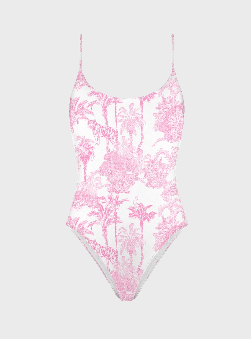MC2 Saint Barth CECILLE P-ROUND NECK ONE PIECE SWIMSUIT WITH THIN STRAPS - Pink