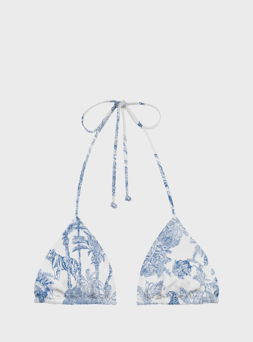 MC2 Saint Barth LEAH-FULL ADJUSTABLE TRIANGLE BIKINI TOP WITH REMOVABLE PADDING - Blue