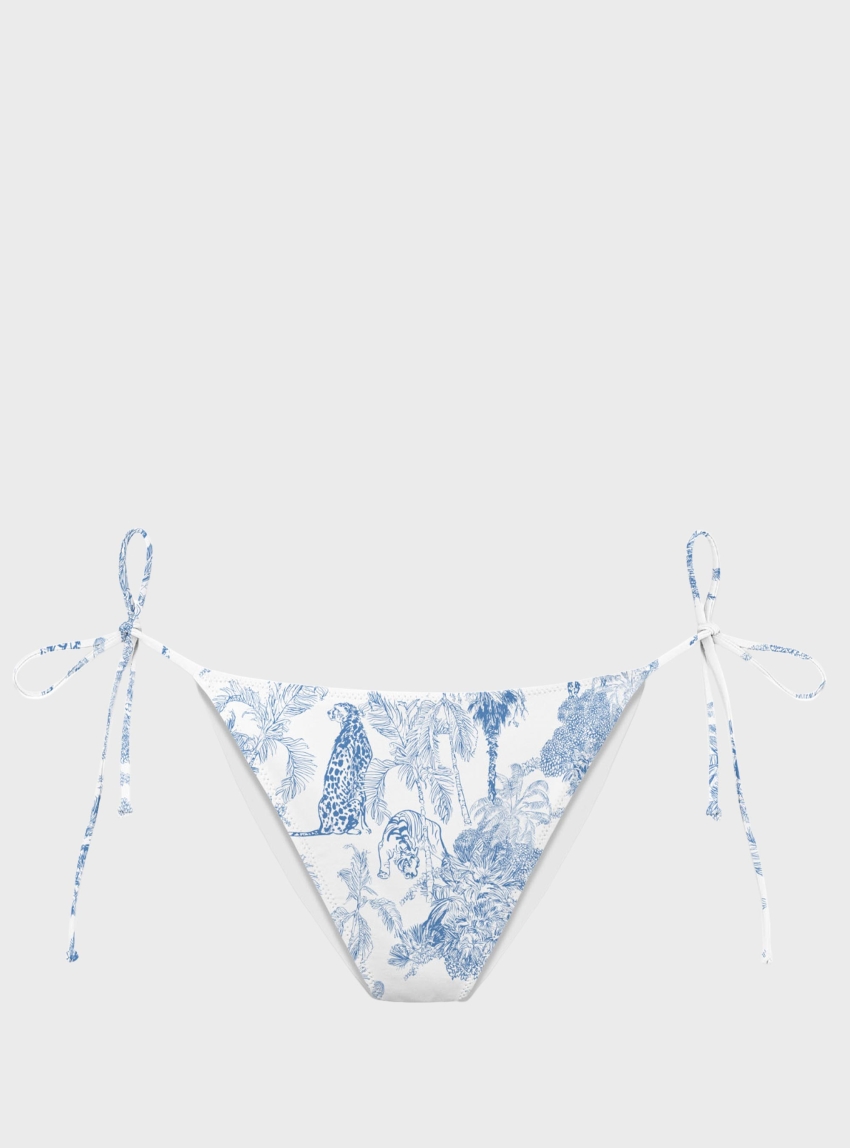 MC2 Saint Barth VIRGO-NORMAL COVERAGE BOTTOM WITH SELF- TIE FASTENINGS - Blue