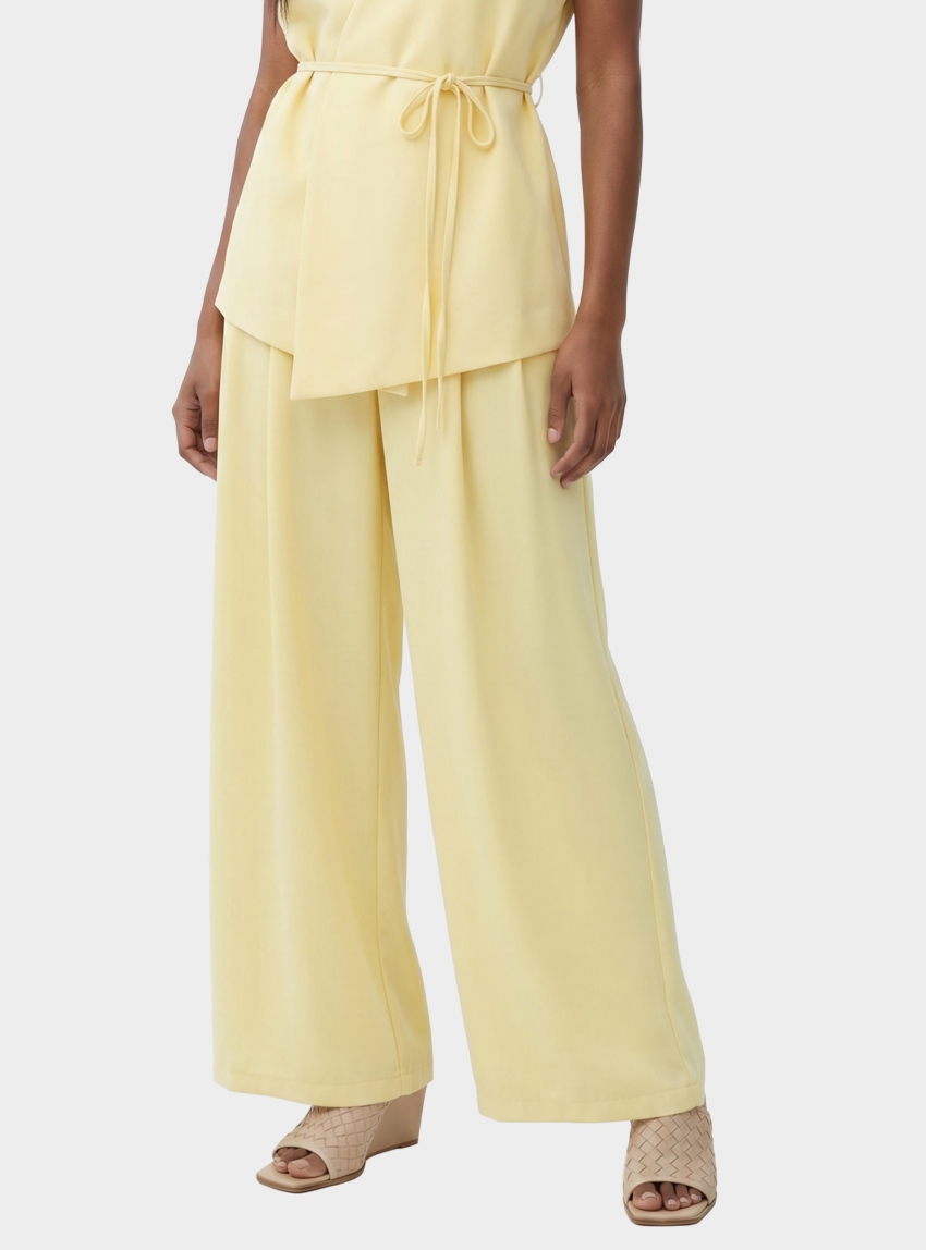Philia Loft Wide Leg Trousers - Yellow