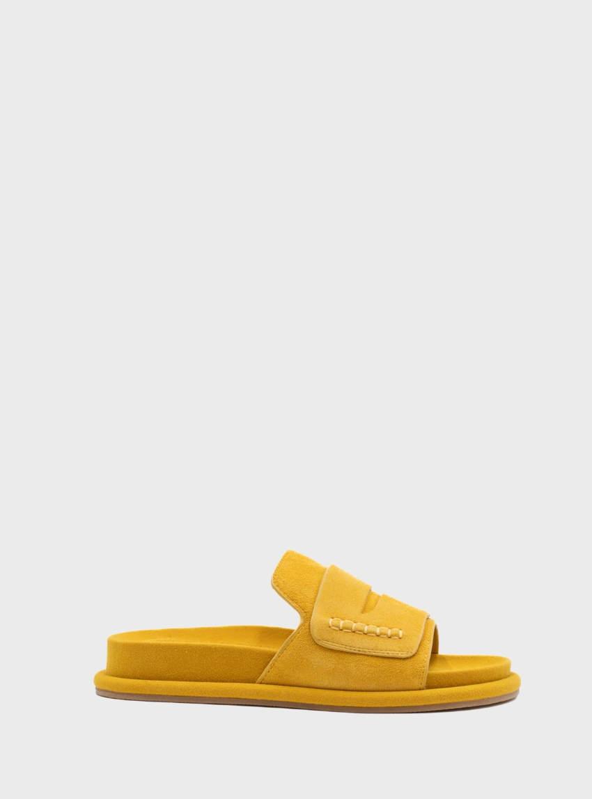 Palomitas by Paloma Barcelo Caliope Suede Sandals - Ochre