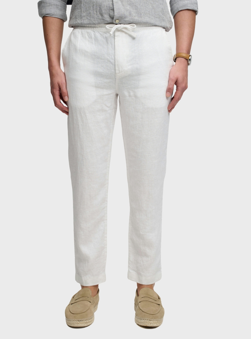 Superdry Merchant Linen Pants - White