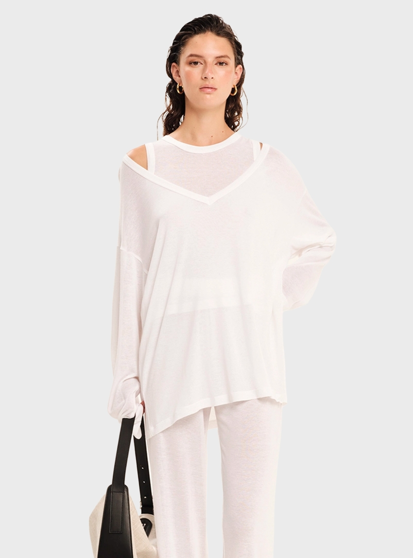 Ioanna Kourbela "Illusionary" Longleeve Blouse - Off White