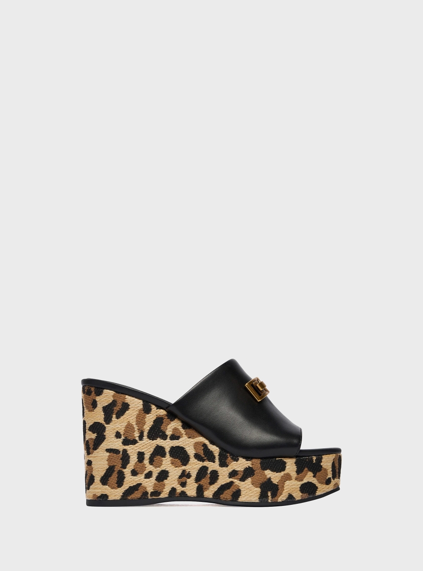 Guess Evenza Animalier Wedge - Black