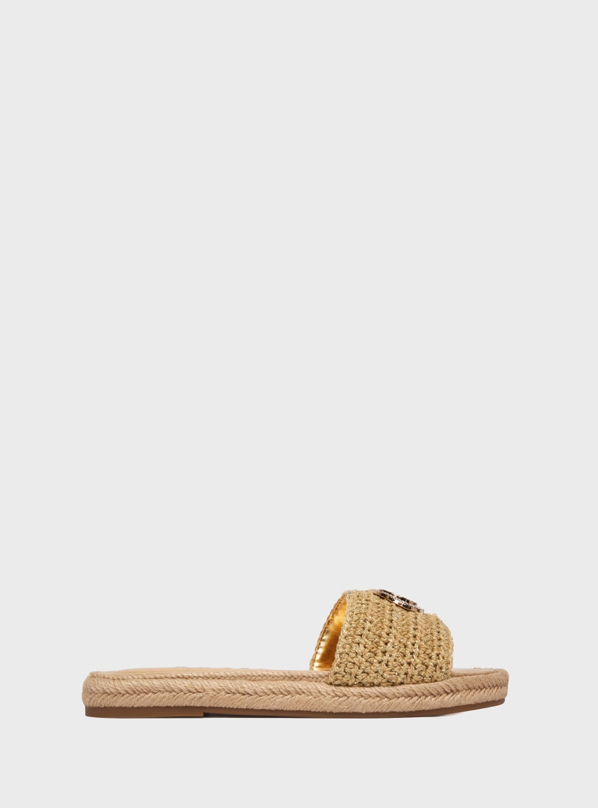 Guess Kaylis Logo Sandals - Gold