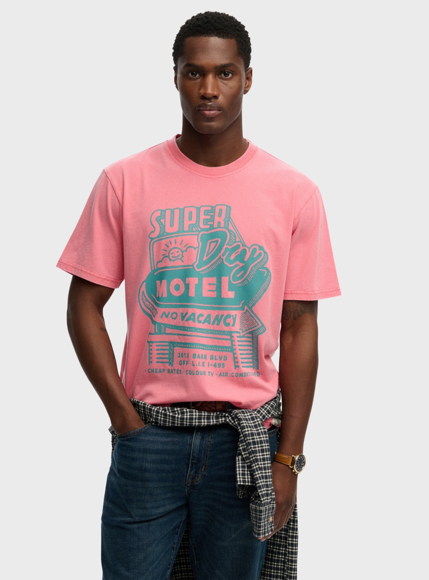 Superdry Roadside Trade Loose T-Shirt - Pink