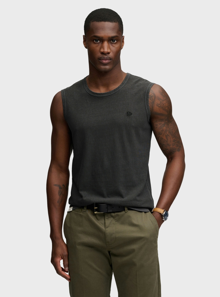 Superdry Classic Cotton Linen Tank Top - Dark Grey