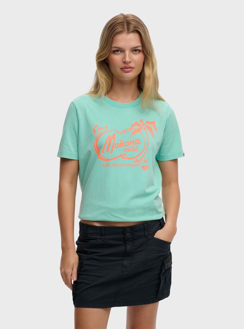 Superdry Roadside Trade Relaxed T-Shirt - Turquoise