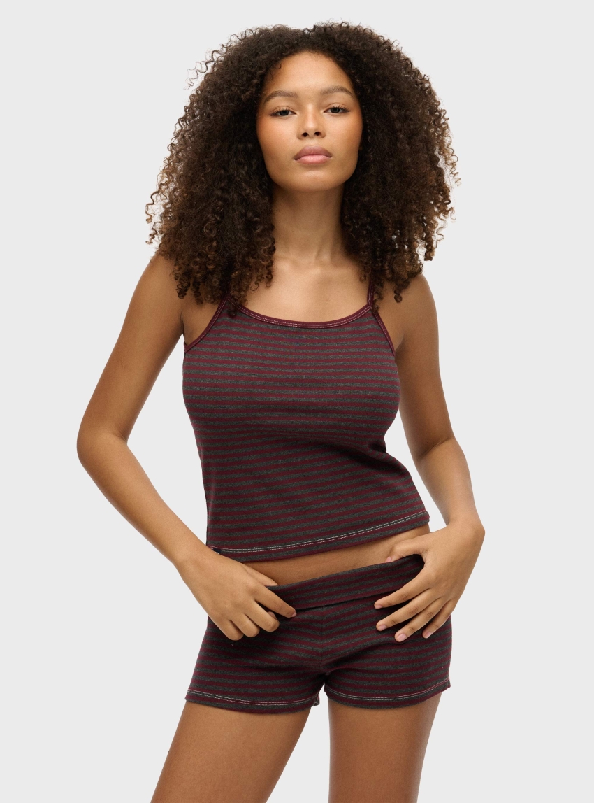 Superdry Athletic Essentials Stripe Cami Top - Red
