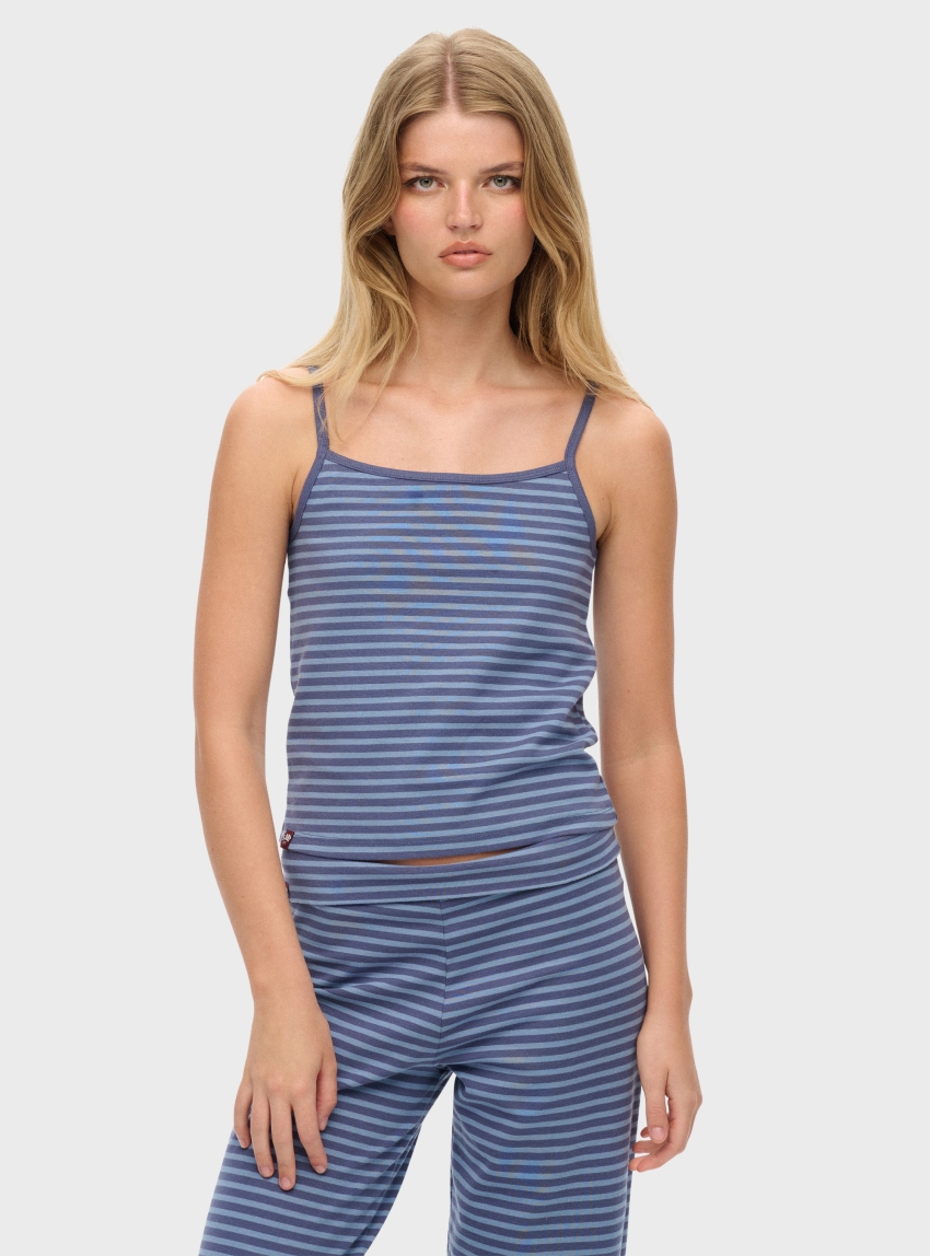 Superdry Athletic Essentials Stripe Cami Top - Navy