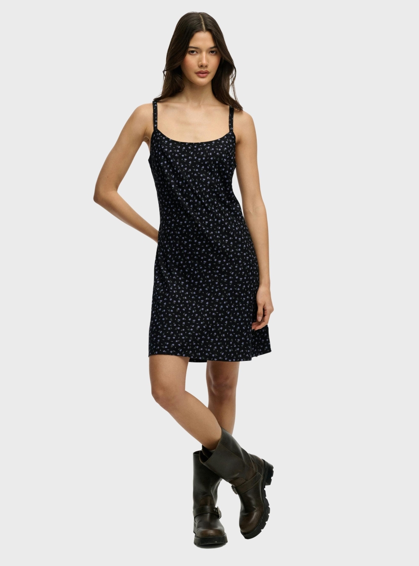 Superdry Printed Cami Mini Dress - Black