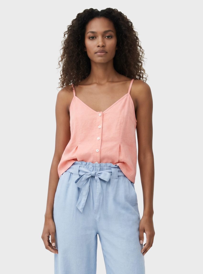 Vero Moda Norma Chambray Strap Top - Peach