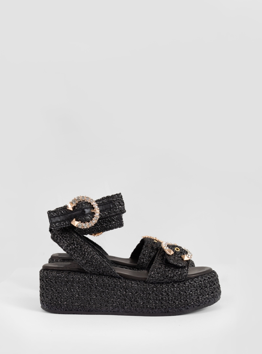Mariella Fabiani Platform Sandals - Black