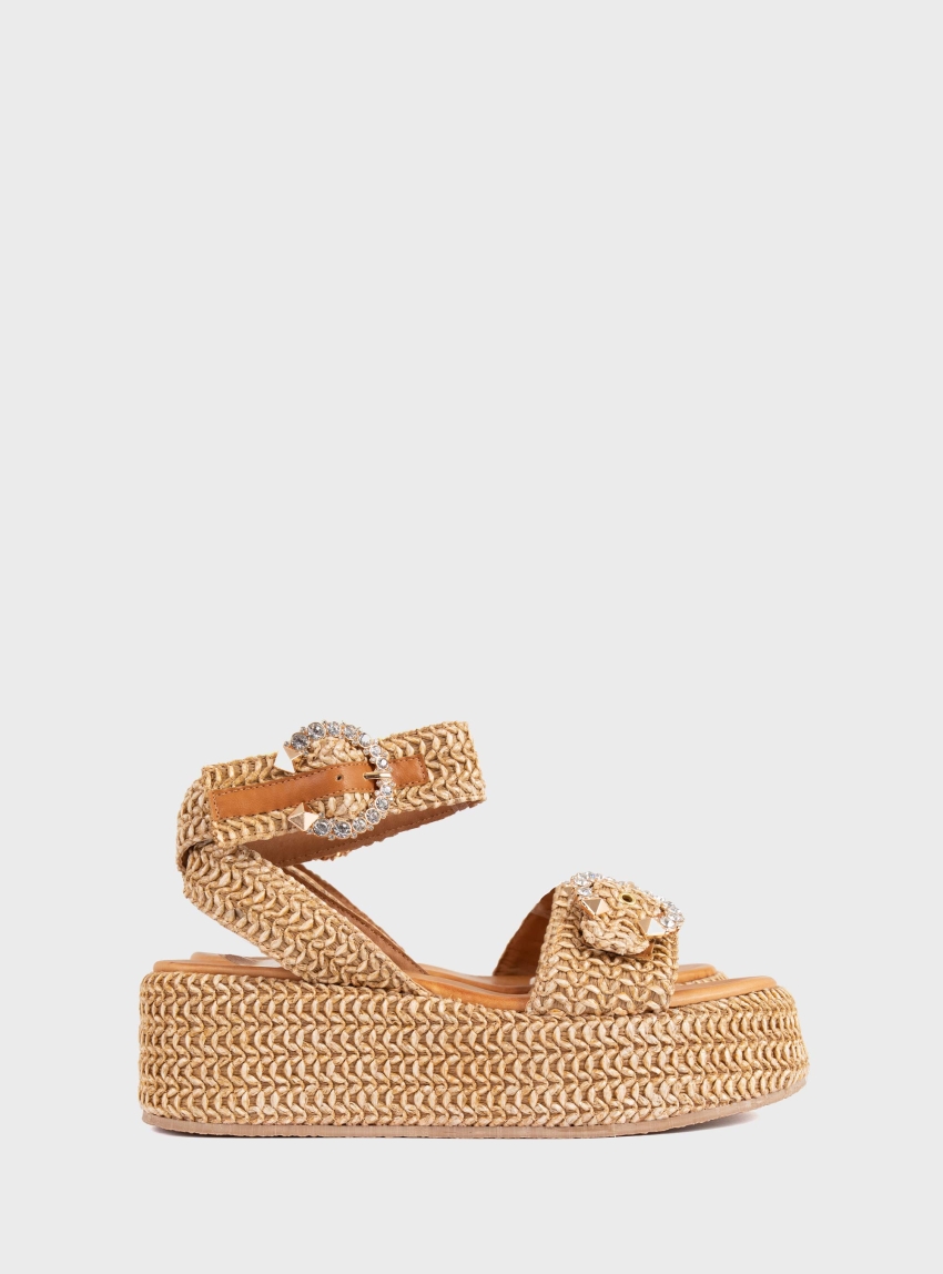 Mariella Fabiani Platform Sandals - Beige