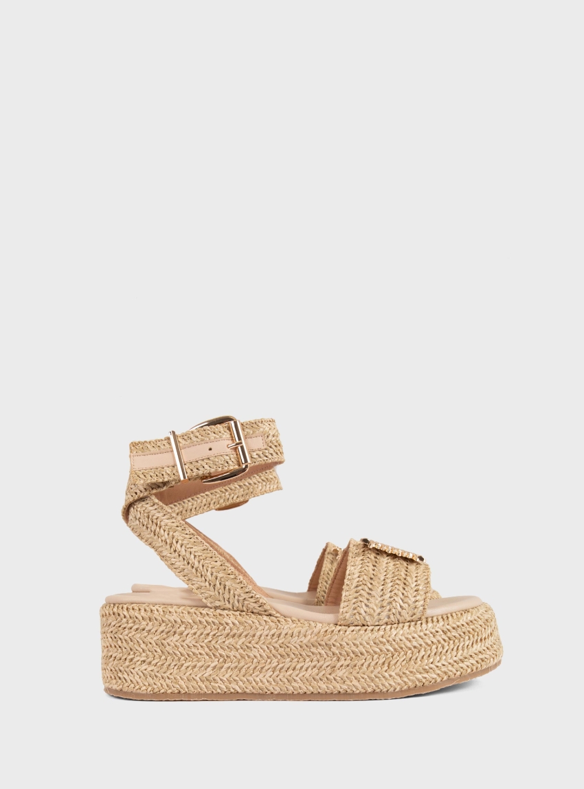 Mariella Fabiani Platform Sandals - Beige