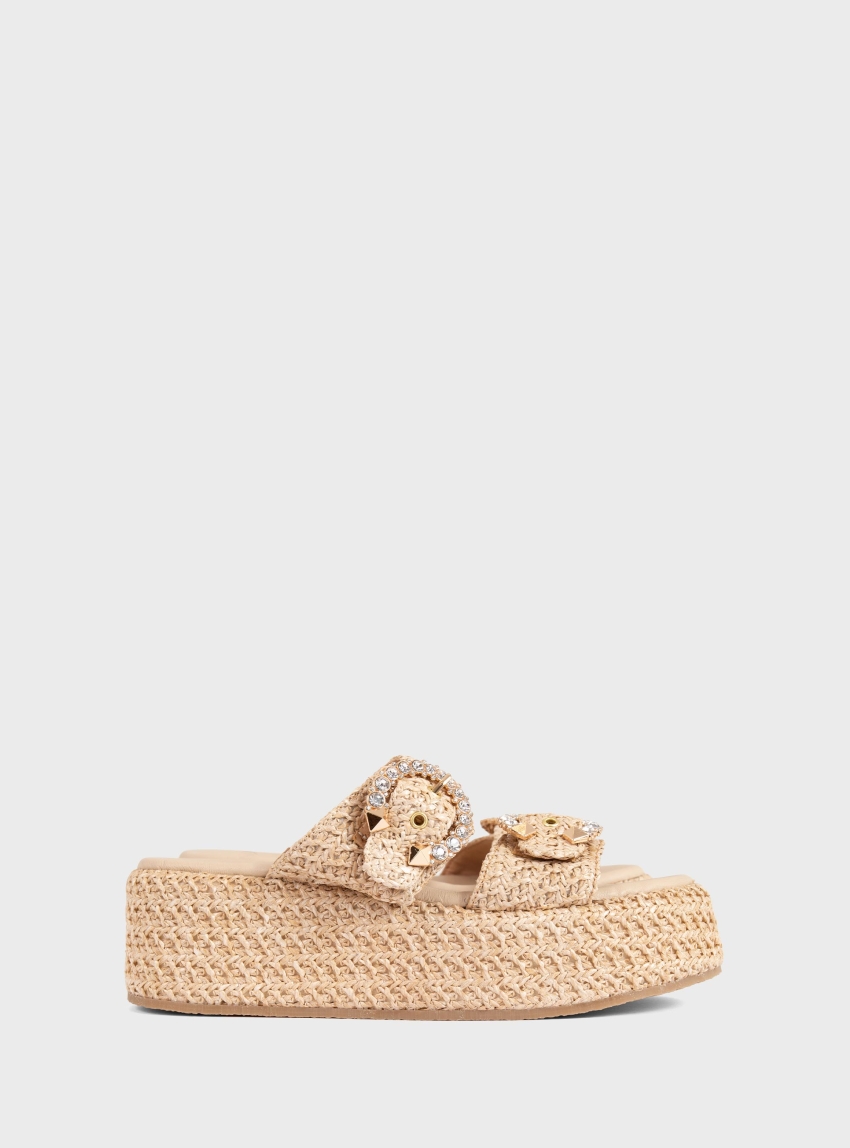 Mariella Fabiani Platform Sandals - Beige