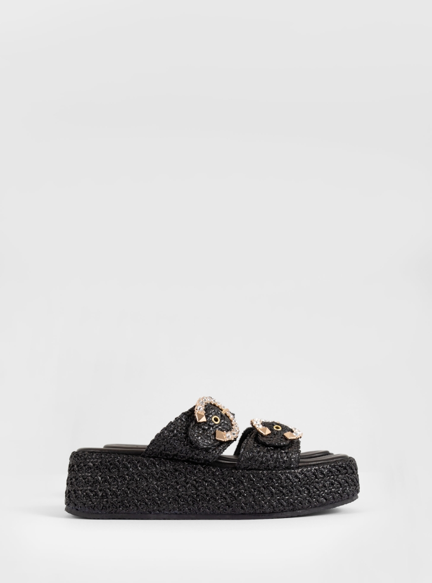 Mariella Fabiani Platform Sandals - Black