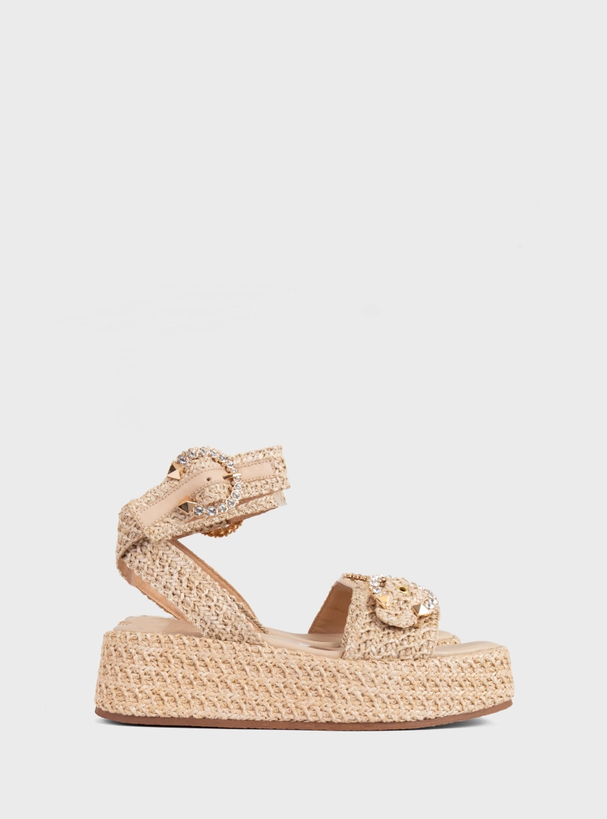 Mariella Fabiani Platform Sandals - Light Beige