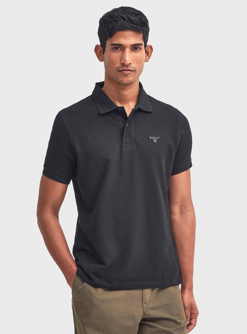 Barbour Lightweight Sports Short-Sleeved Polo Shirt - Black