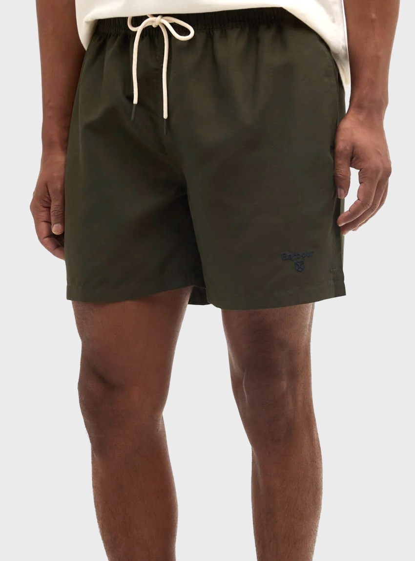 Barbour Water Reactive Tartan Swim Shorts - Olive 