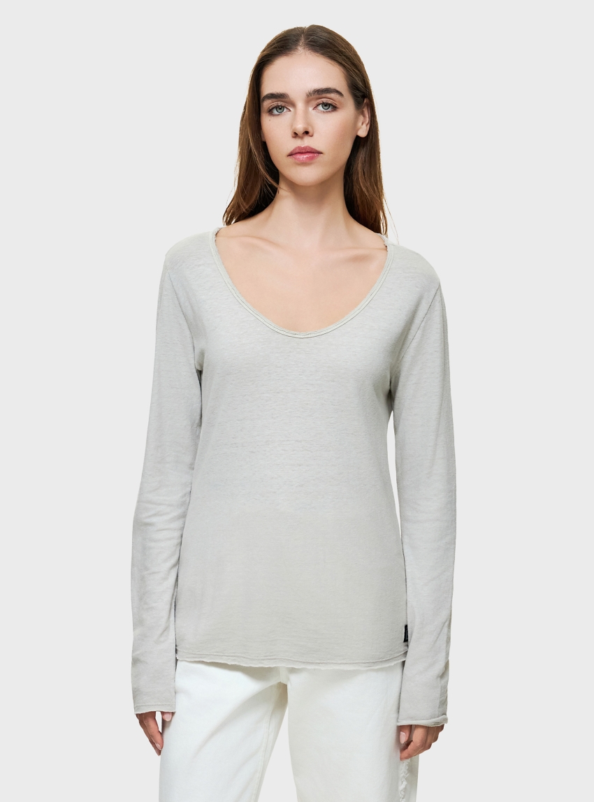 Dirty Laundry Linen Blend Longsleeve - Sand