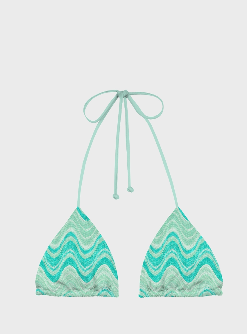 MC2 Saint Barth Leah triangle bikini top wave-effect raschel fabric - Multi Colors