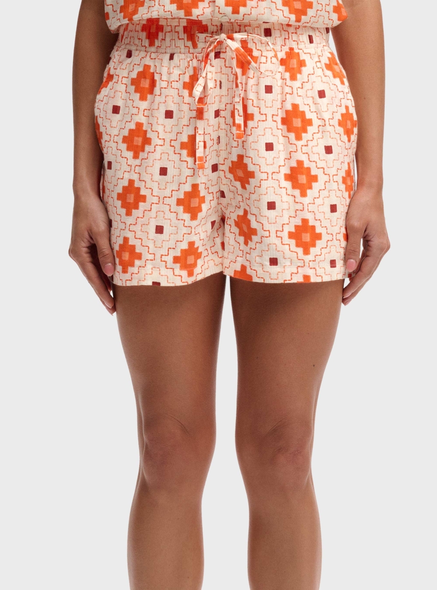 Superdry Cotton Printed Beach Shorts - Orange