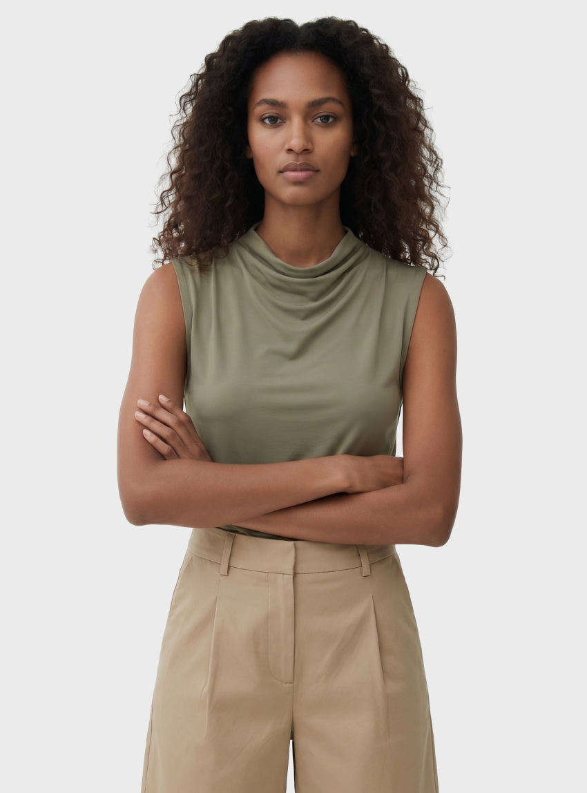 Only Hannah Draping Neck Top - Olive 