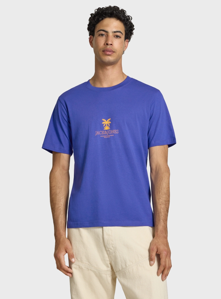 Jack & Jones Hyeres Crew Neck Tee - Royal Blue