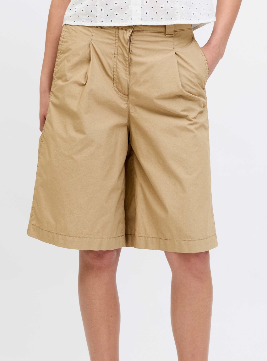 JJXX Nellie Mika Wide Hw Shorts Pnt - Light Brown