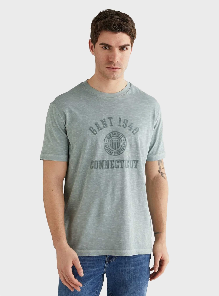 Gant Printed Short-Sleeve T-Shirt - Charcoal