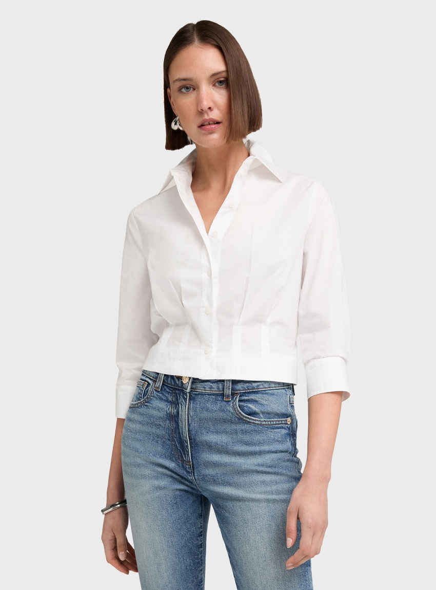 Motivi Boxy poplin shirt - White
