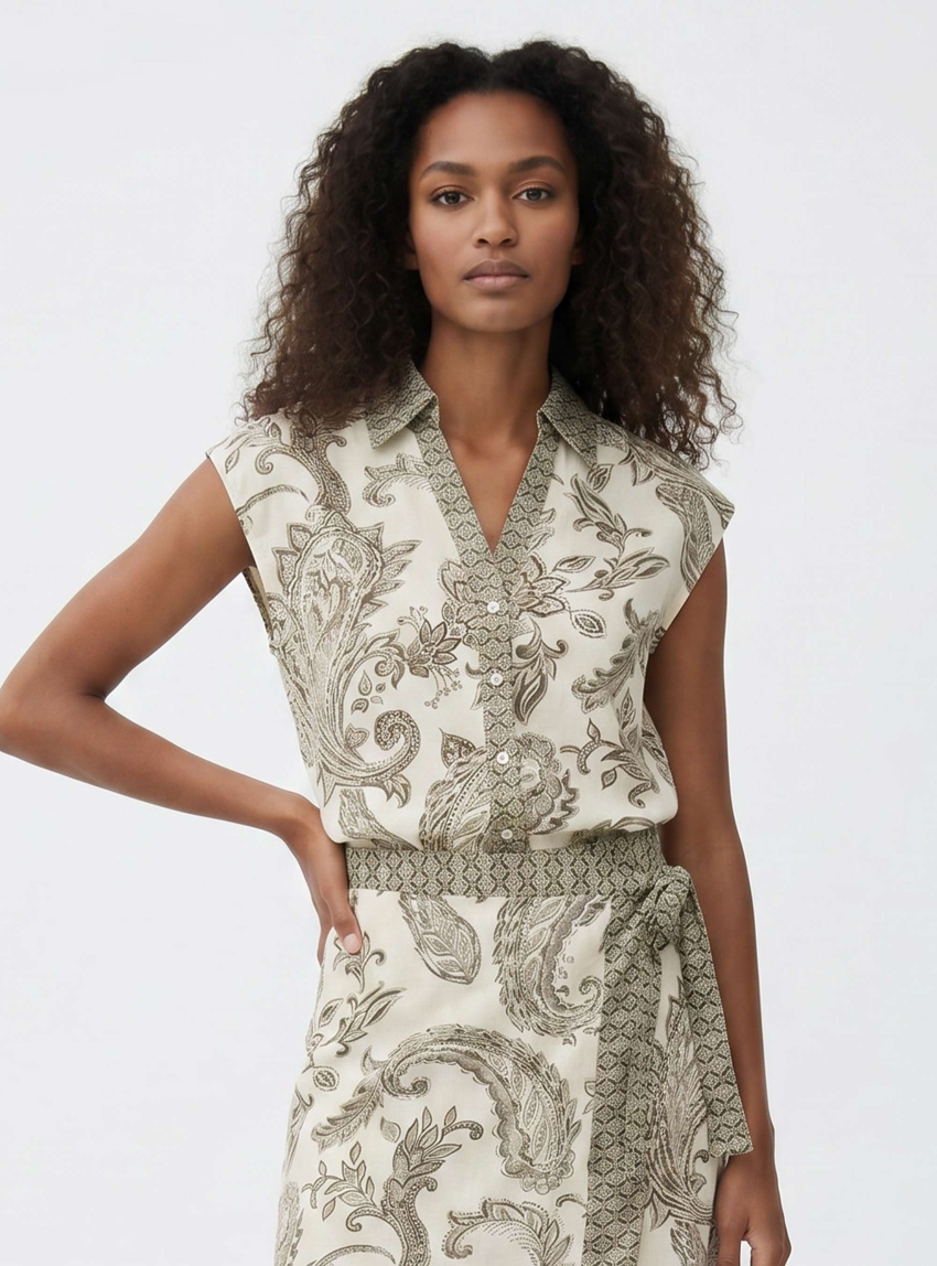 Only Misa Leya Paisley Shirt - Green