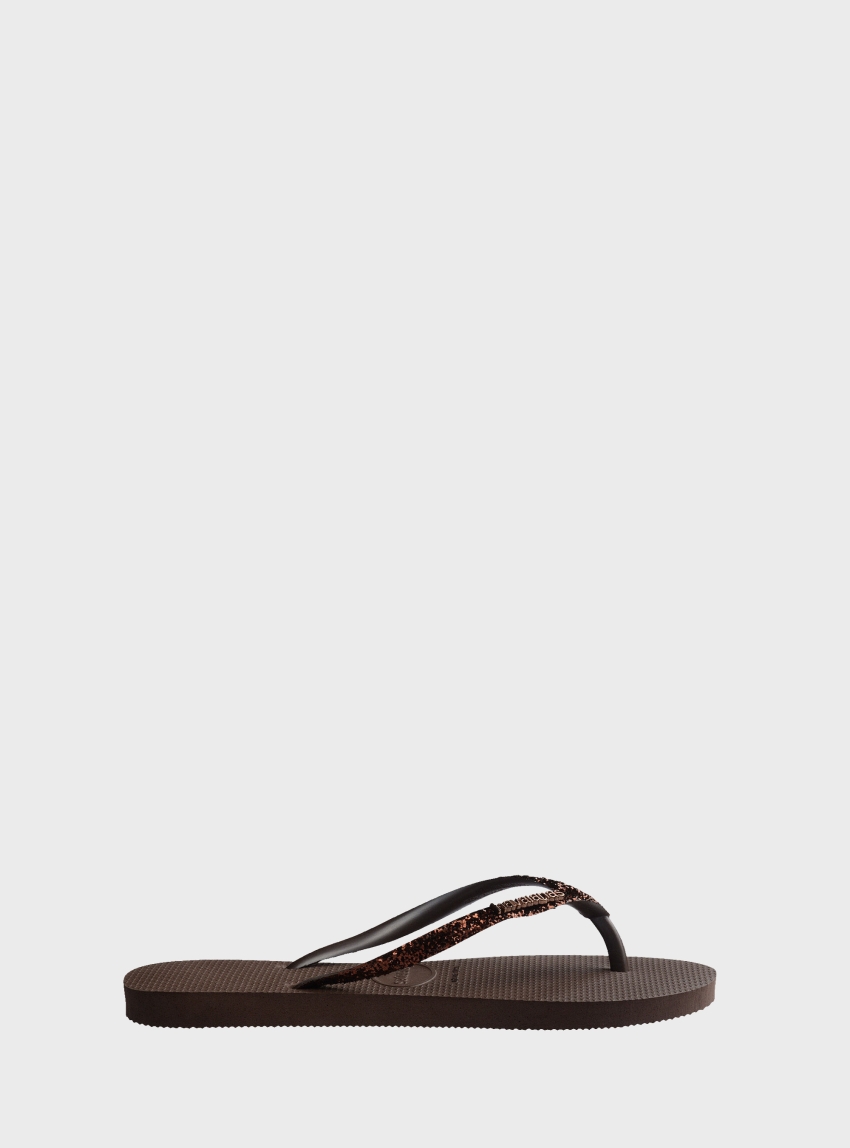 Havaianas  Slim Glitter Flip Flops - Brown