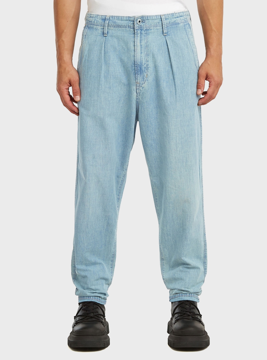 G-Star Pleated Chino Denim Relaxed Tapered - Bleached Denim