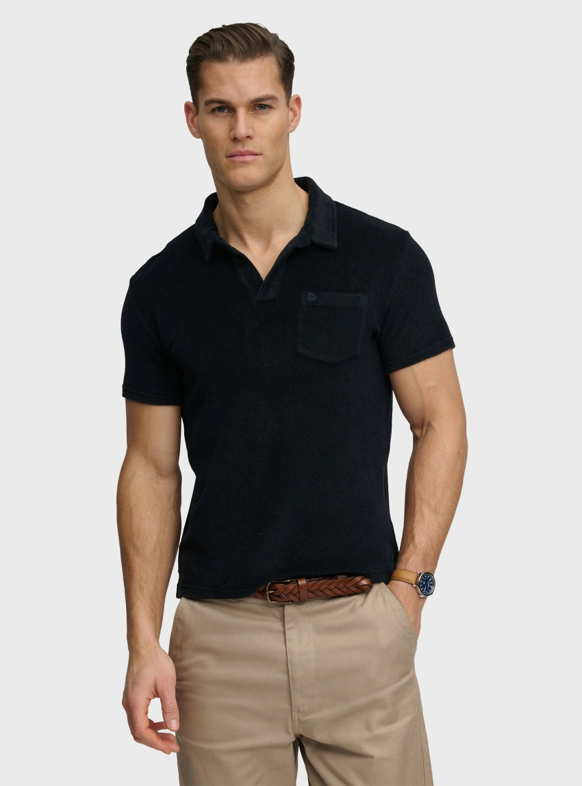 Superdry Towelling Polo Shirt - Dark Blue