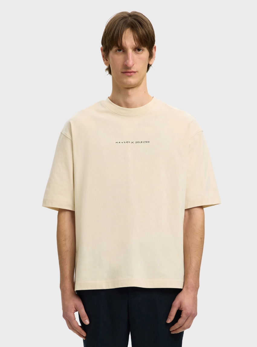 Selected  Relax Norman License Tee - Ecru