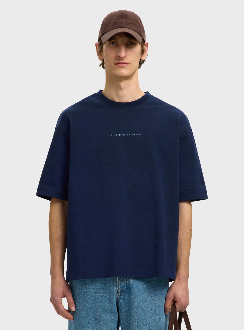 Selected  Relax Norman License Tee - Blue
