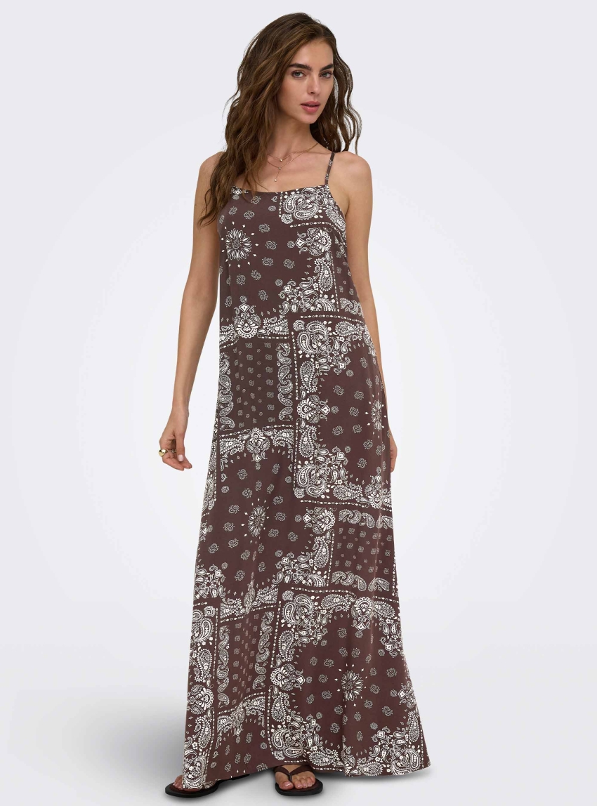 Only Ambel Long Band Dress - Brown