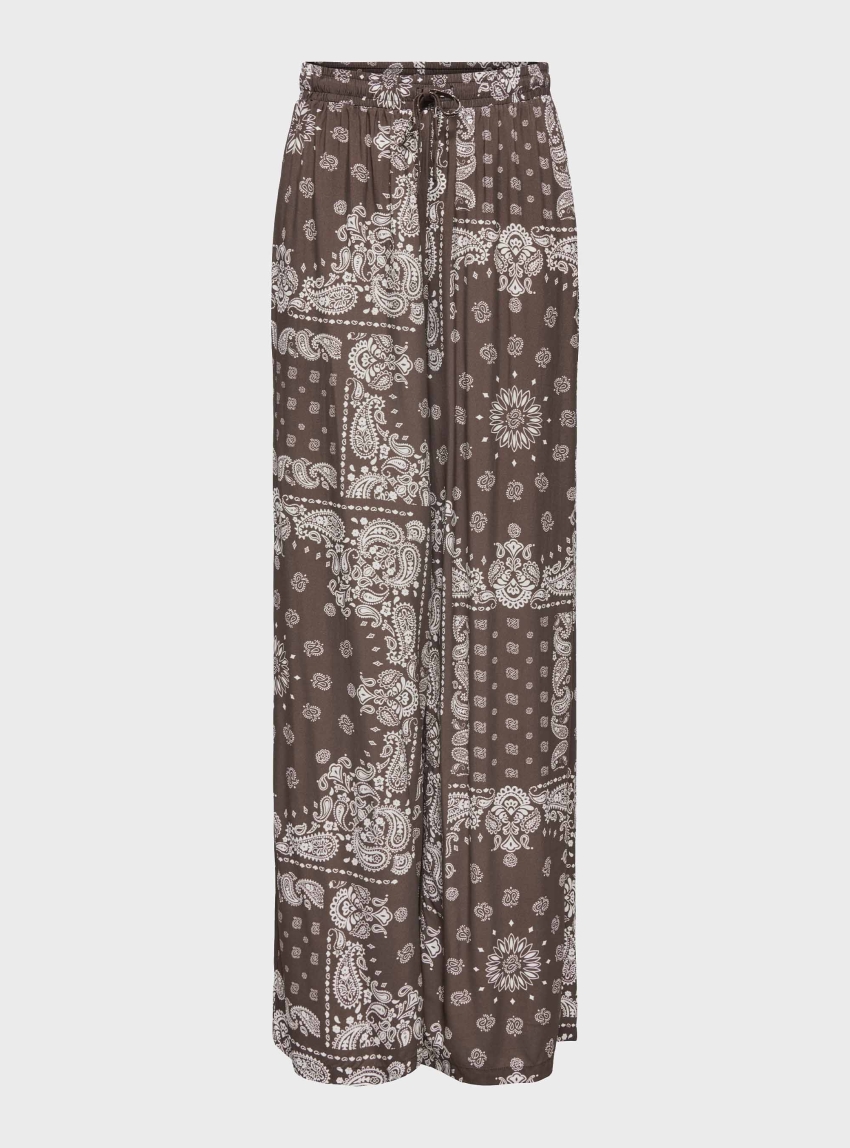 Only Kavi Ambelpull Up Wide Pants - Brown